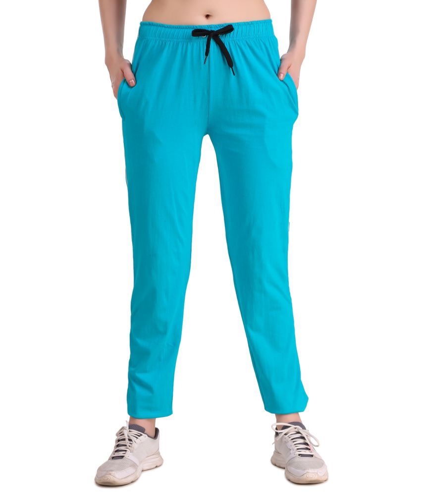     			Uzarus Blue Cotton Blend Trackpants - Single