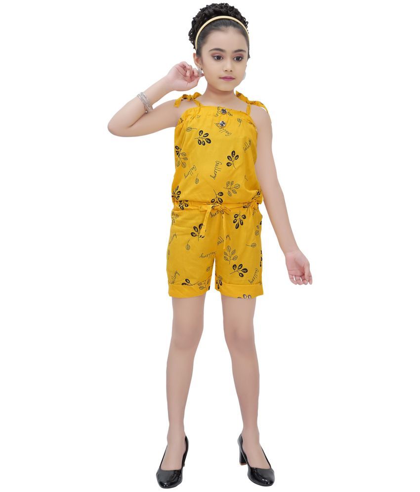     			Arshia Fashions - Yellow Cotton Girls Jumpsuit ( Pack of 1 )