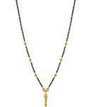 MGSV Jewellery Combo of 4 Pcs Ethnic Traditional One Gram Gold Glorious Maharashtrian Style Long Chain Black Beads 30 inch and 18 inch Short