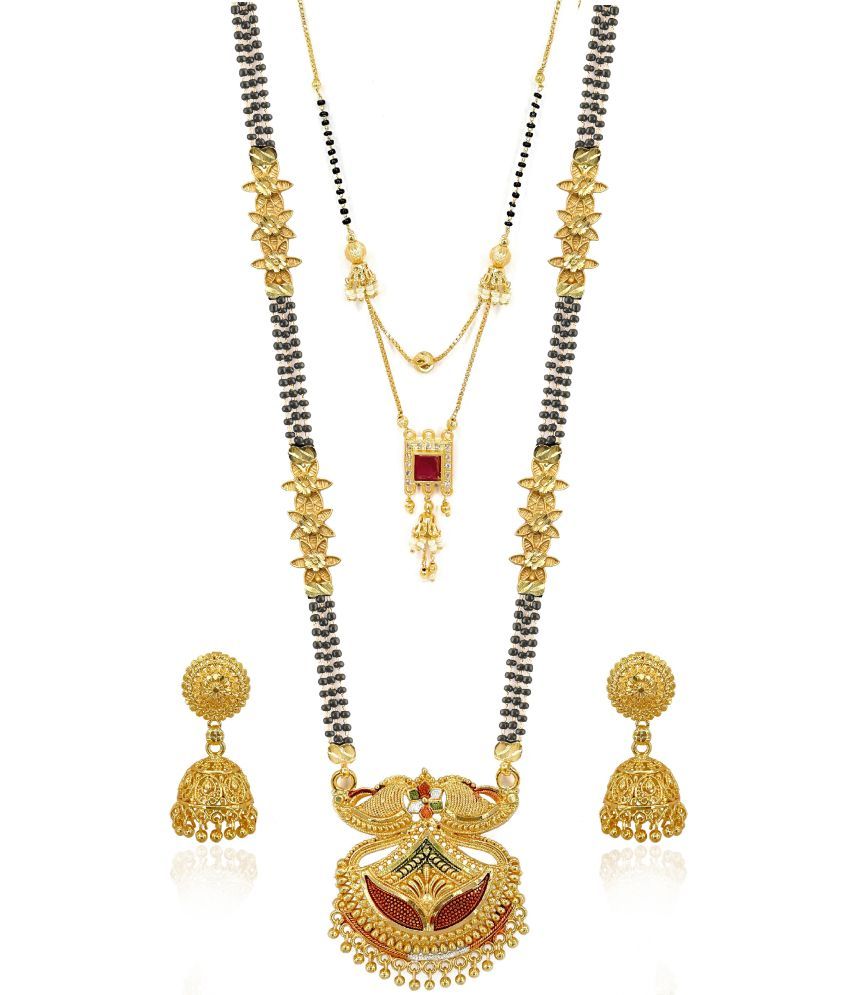     			MGSV set Combo Of mangalsutra necklace set pendant with earrings