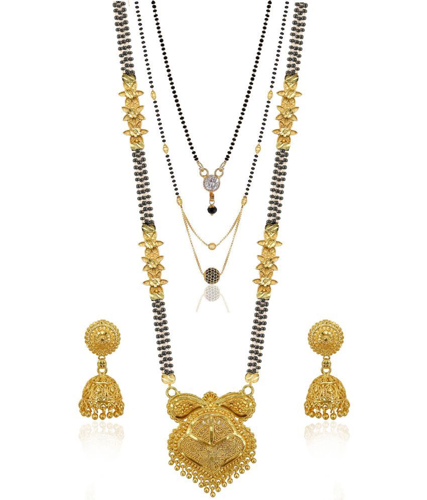     			MGSV set Combo Of mangalsutra necklace set pendant with earrings