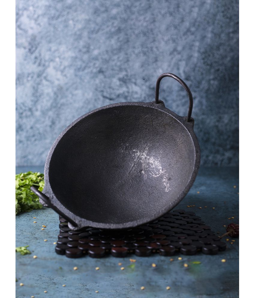 Buy The Indus Valley Cast Iron Kadhai Shallow Kadhai 1200 mL Online at