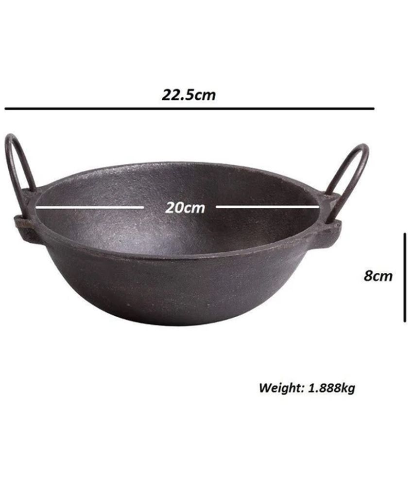 Buy The Indus Valley Cast Iron Kadhai Shallow Kadhai 1200 mL Online at