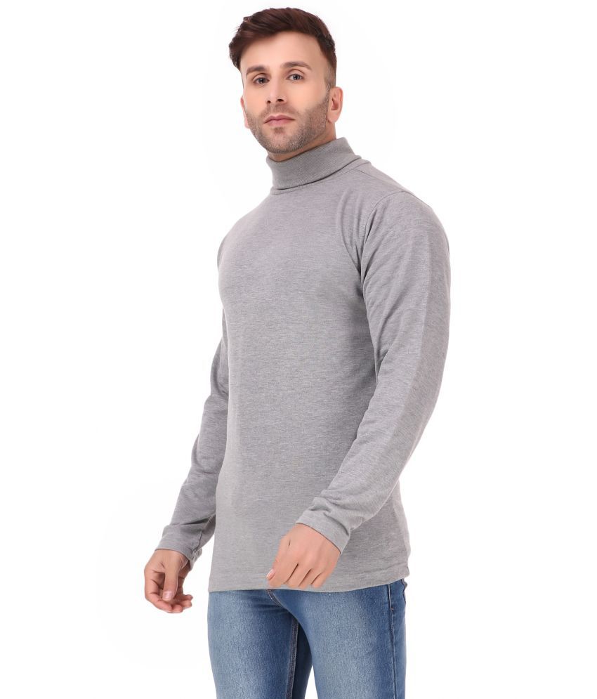     			Uzarus Grey Cotton Blend Solids T-Shirt Single Pack