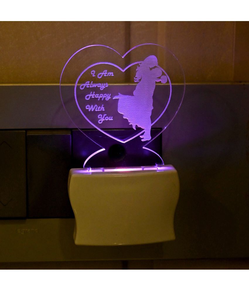     			AFAST 3D Color Changing Plug & Play Valentine Gifting Night Lamp White - Pack of 1