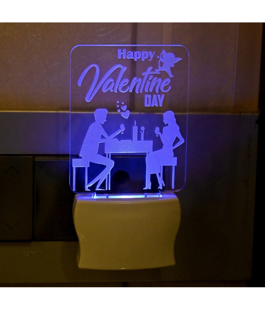     			AFAST 3D Color Changing Plug & Play Valentine Gifting Night Lamp White - Pack of 1