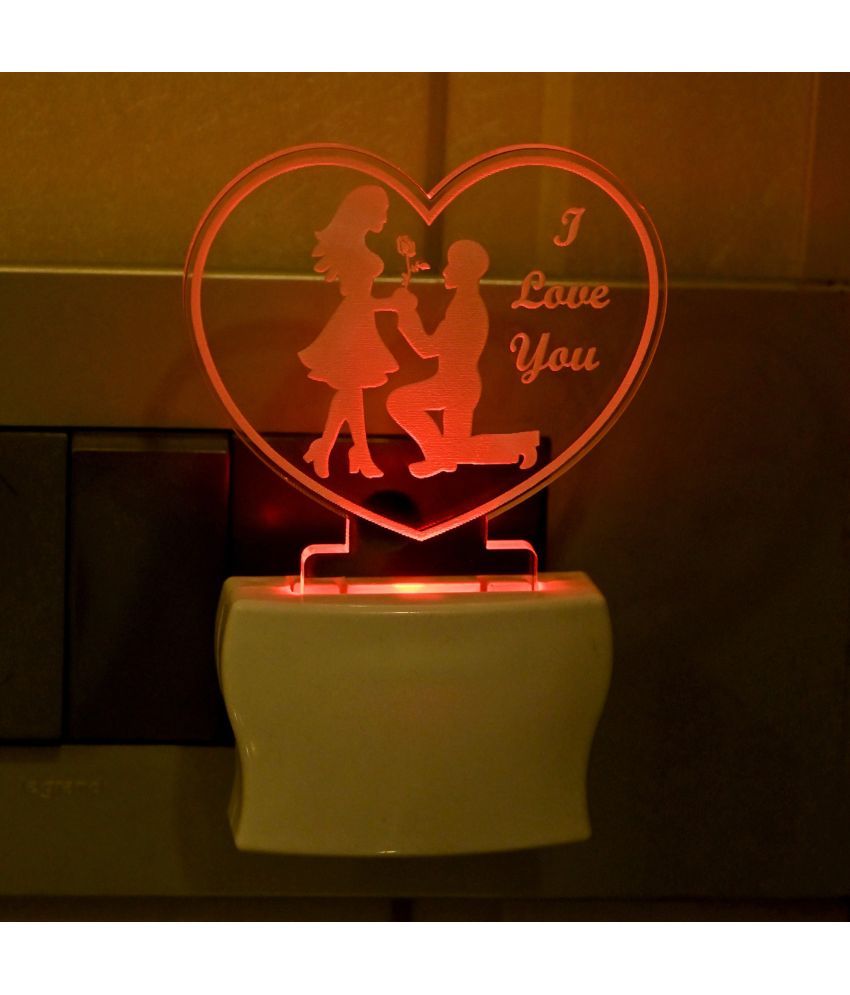     			AFAST 3D Color Changing Plug & Play Valentine Gifting Night Lamp White - Pack of 1