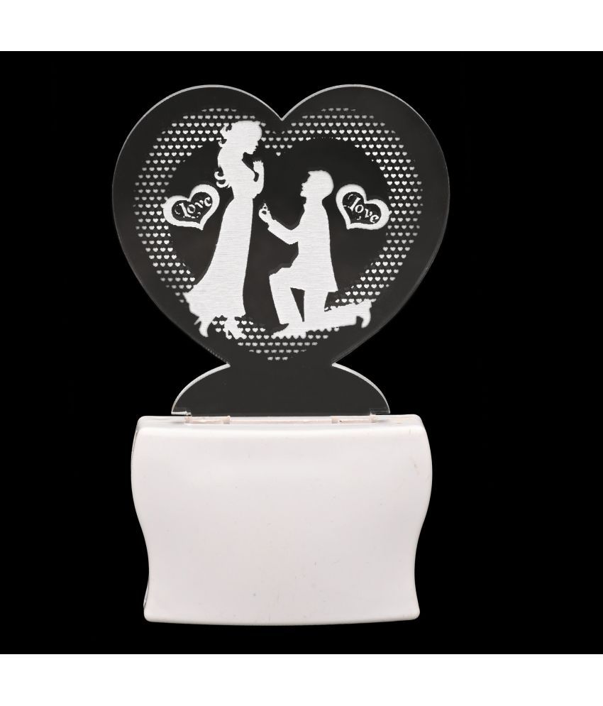     			AFAST 3D Color Changing Plug & Play Valentine Gifting Night Lamp White - Pack of 1