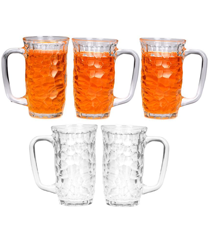     			Afast Beer Mug Glasses Set,  450 ML - (Pack Of 5)