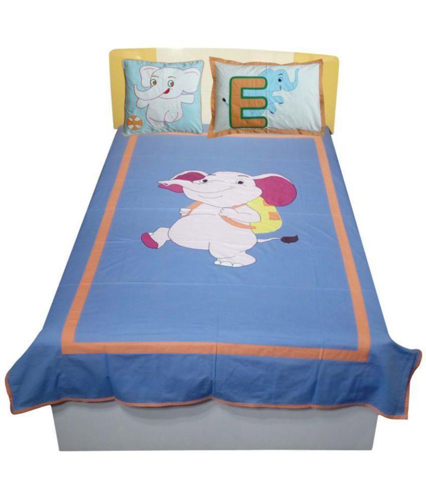     			Hugs'n'Rugs Cotton Single Bedsheet with 2 Pillow Covers ( 200 cm x 150 cm )