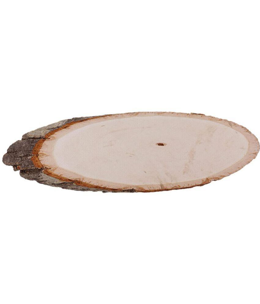     			PRANSUNITA Natural Unfinished Wood Slice 8 inch (21-23 cm), Oval Wood Slices with Bark for DIY Crafting Coasters Arts Crafts Home Decorations Vintage Wedding Ornaments, Pack of 1 pcs