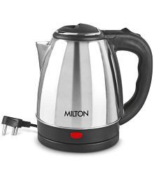 Milton Go Electro 1.5 Stainless Steel Electric Kettle, 1 Piece, 1500 ml, Silver | Power Indicator | 1500 Watts | Auto Cut-off | Detachable 360 Degree Connector | Boiler for Water