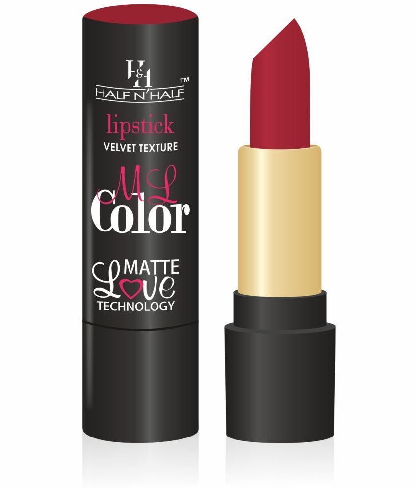     			Half N Half Velvet Matte Texture Lipstick My Color, Metallic-Maroon (3.8gm)