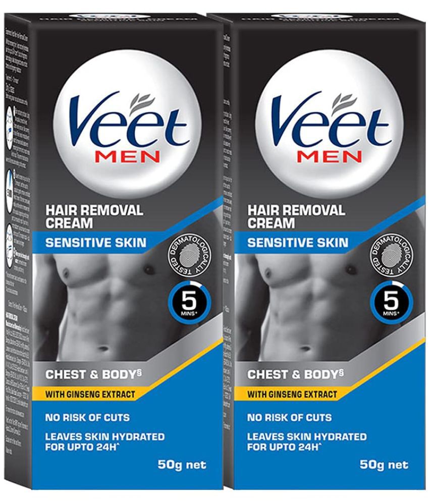 Buy Veet Hair Removal Cream for Men, Sensitive Skin, 50g Each (Pack of 2)  Online at Best Price in India - Snapdeal