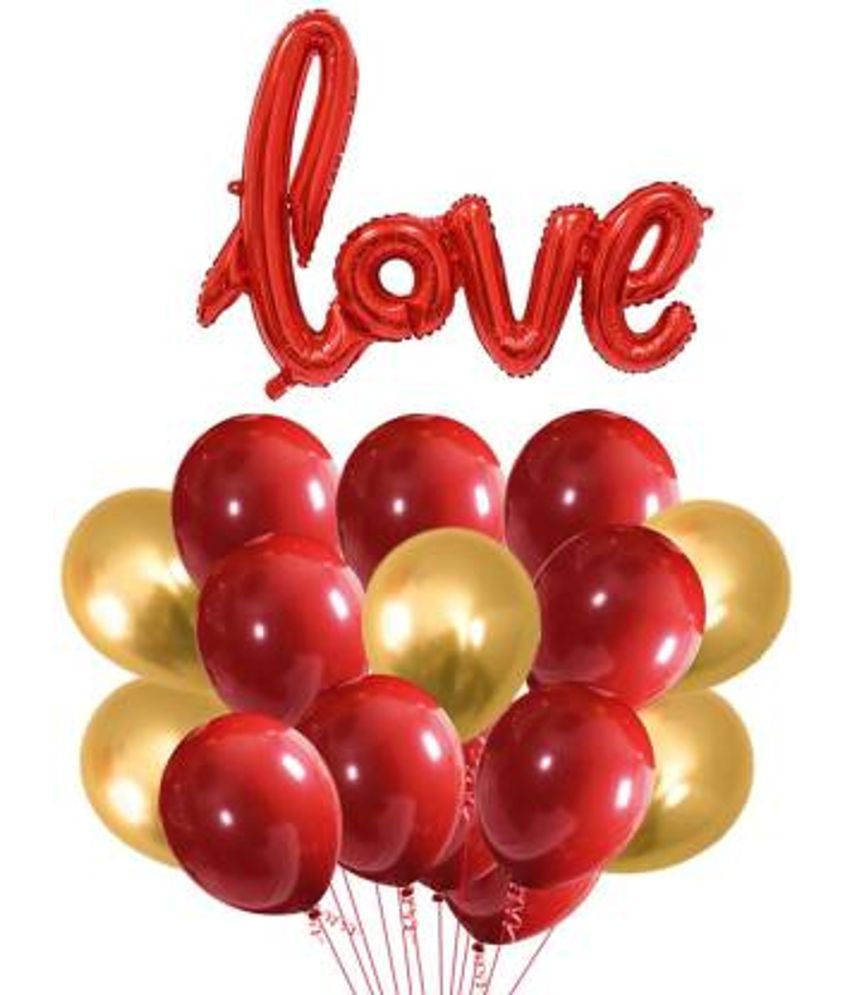     			KR Solid 31pcs Love Combo (30pcs Metallic Balloons and 1set Love Balloons) for Love Balloons/Anniversary Decorations Balloon