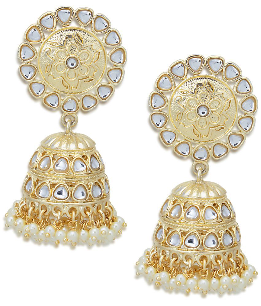     			Sukkhi Elegant Pearl Gold Plated Kundan Jhumki Earring for Women