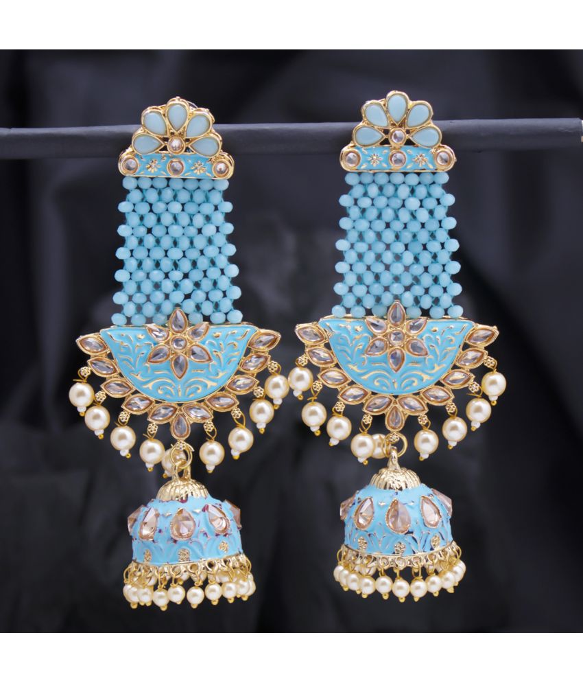     			Sukkhi Elegant Pearl Gold Plated Kundan Meenakari Jhumki Earring for Women