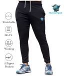 BURNOUT SPORT Black Polyester Lycra Printed Trackpants Single