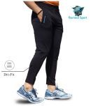 BURNOUT SPORT Black Polyester Lycra Plain Trackpants Single