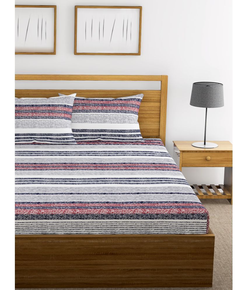 Huesland Cotton King Size Bed Sheet With 2 Pillow Covers ( 280 cm x 275