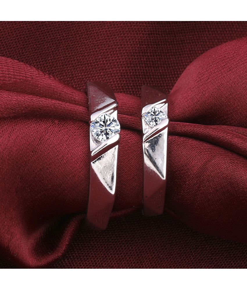     			Paola  Adjustable  Some One Speical Designe zig zag   Couple Ring Set  For Valentines  Silver Plated Couple Ring For Women And Men