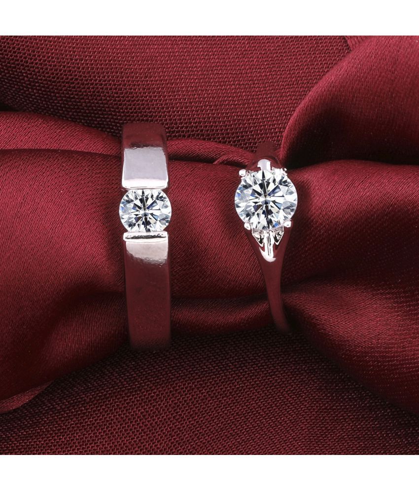     			Paola Speical For Couple Ring Valentines Couples Gift Stylish  Silver Plated Adjustable Couple  Ring Women And Men