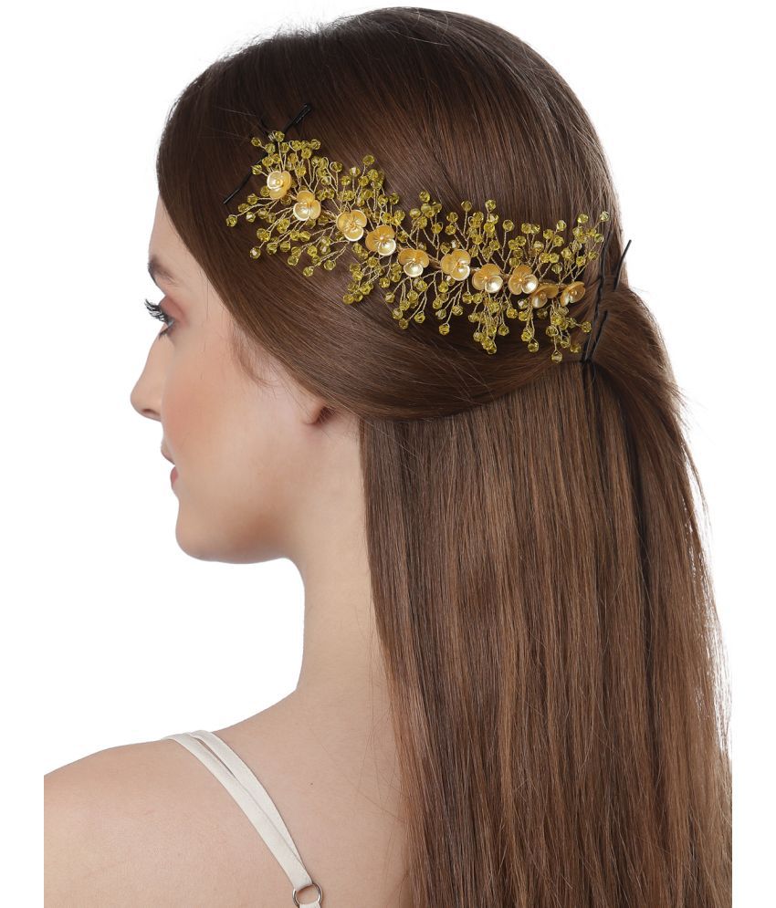 Vogue Hair Accessories Trendy Fancy pearl leaf with Flowers hair clip pin Hair  Clip: Buy Online at Low Price in India - Snapdeal