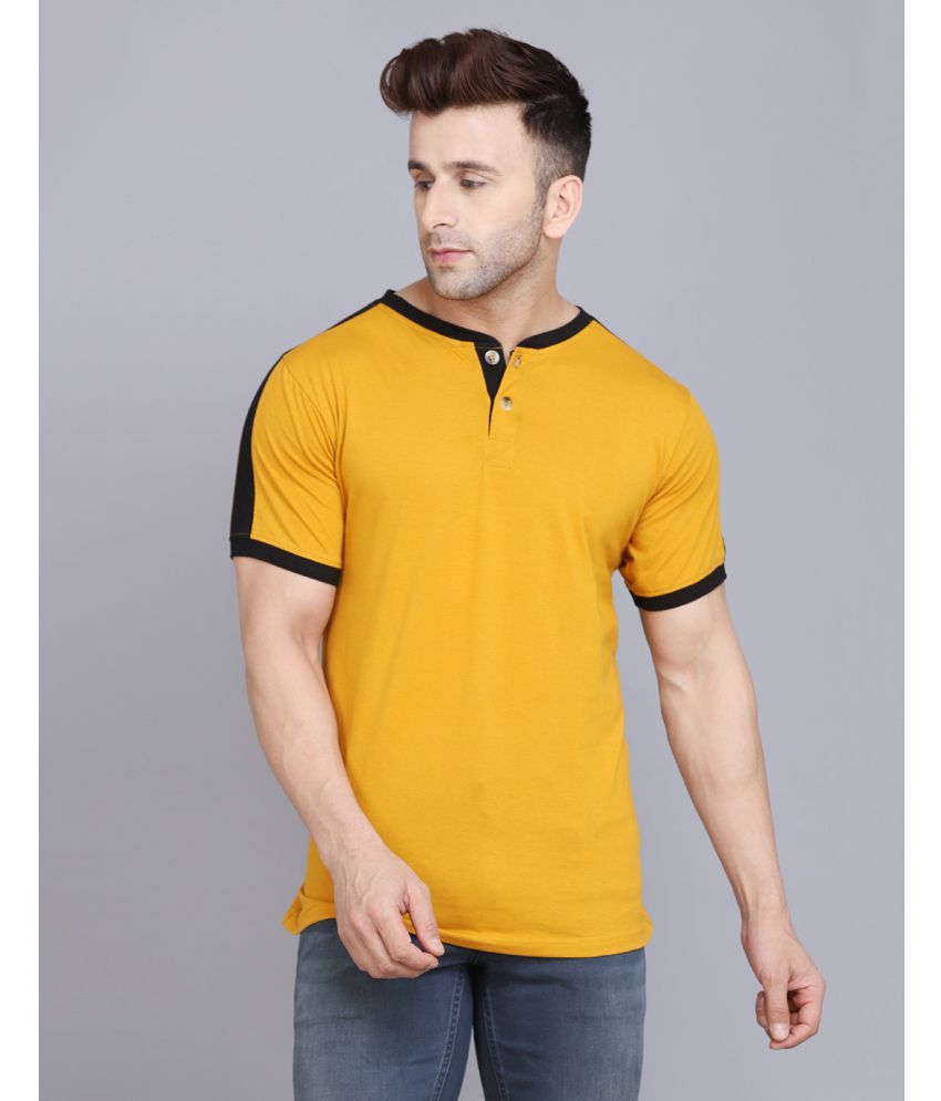     			Fascista Yellow 100 Percent Cotton Solids T-Shirt