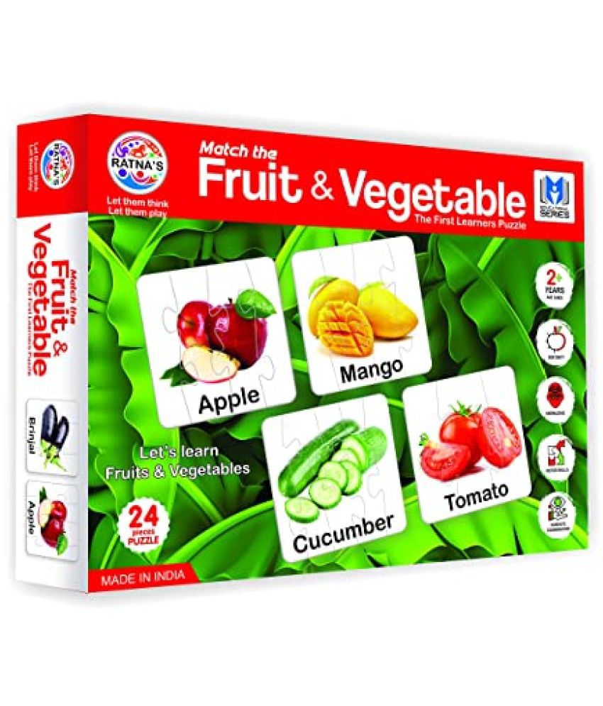     			RATNA'S Educational Jigsaw Puzzle Range for Kids (Match The Fruit & Vegetable)