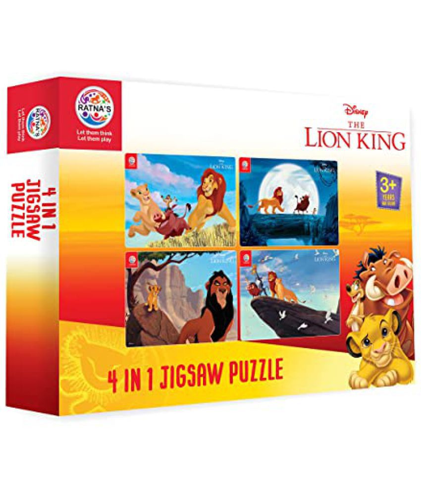     			Ratna's 4 in 1 Disney Lion King Jigsaw Puzzle 140 Pieces for Kids. 4 Jigsaw Puzzles 35 Pieces Each. Made in India