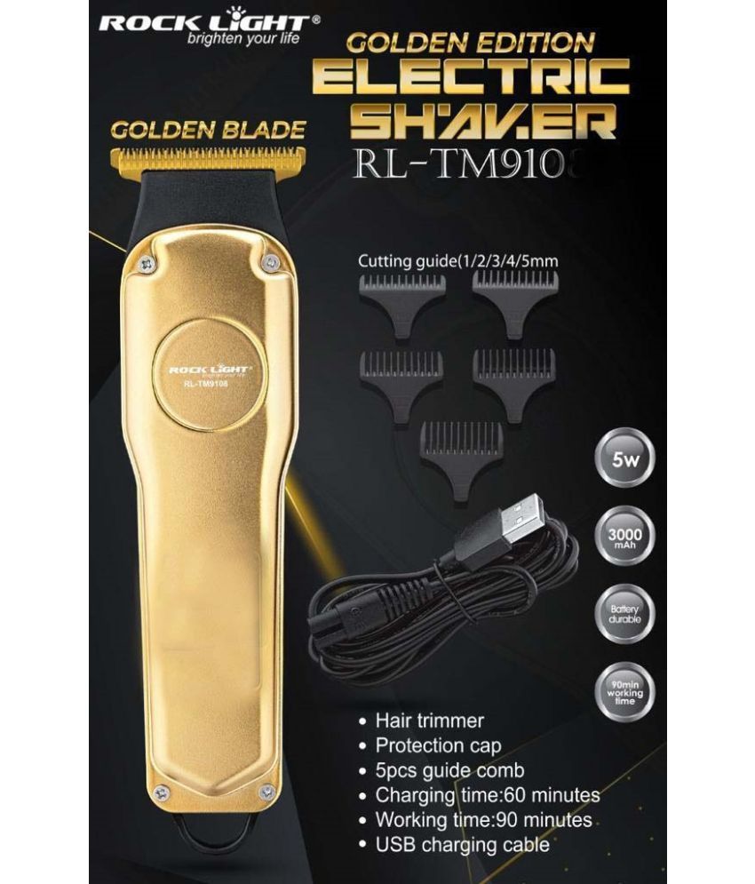     			Rock Light 3000 mAh Cordless Beard Trimmer ( Golden )