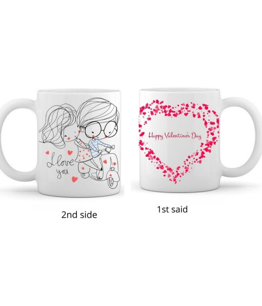     			thriftkart Ceramic mug 2 Valentine DESIGN IN 1 Ceramic mug Valentine Mugs - Pack of 1