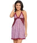 N-Gal Polyester Baby Doll Dresses With Panty - Purple