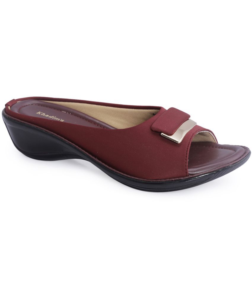     			KHADIM - Maroon Women's Flats