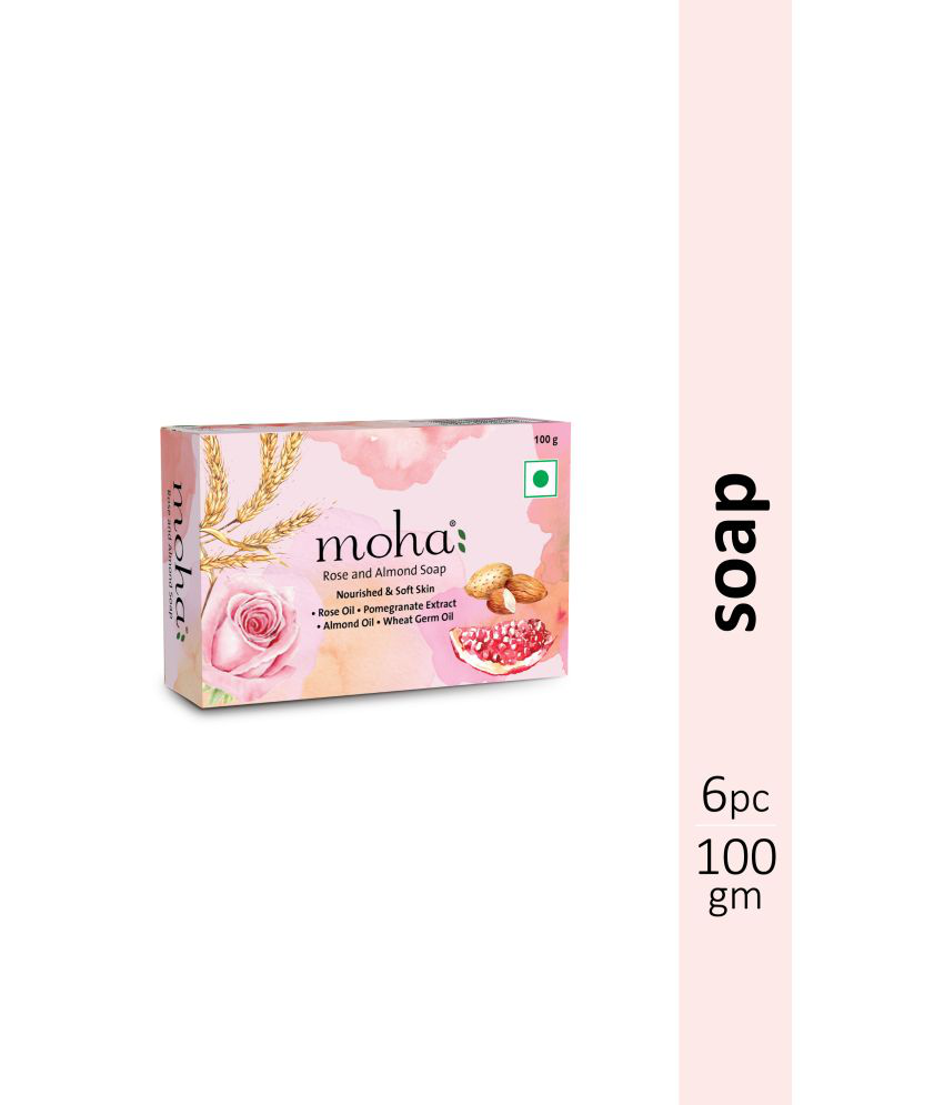     			moha Rose and Almond Soap Pack of 6- 100gm Each