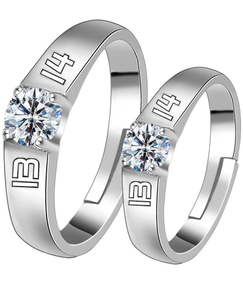     			Some One Speical For Couple Ring Set  Valentines  Adjustable  Silver Plated Couple Ring For   Women And Men