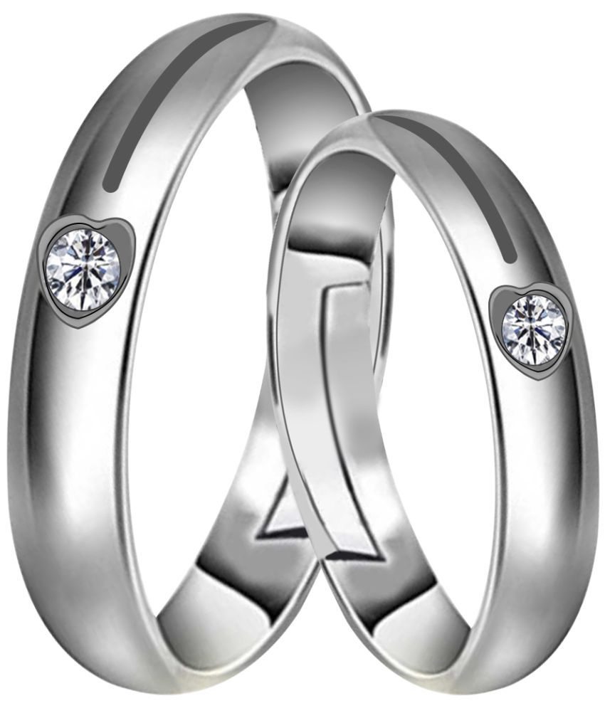     			Speical For Couple Ring Valentines Couples Gift Sets  Silver Plated Adjustable Ring Set  Women And Men