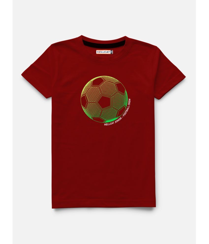     			HELLCAT Pack of 1 Boys Cotton Blend T-Shirt ( Maroon )