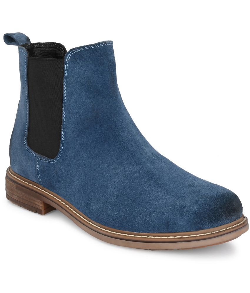     			SHENCES Blue Casual Boot