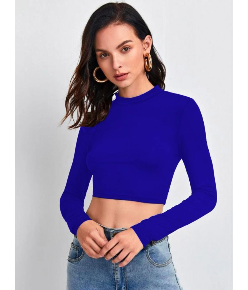     			Dream Beauty Fashion Polyester Blended Crop Tops - Blue Single