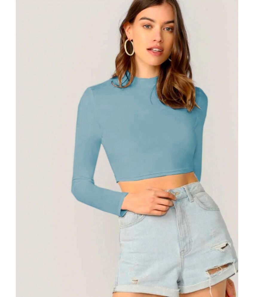     			Dream Beauty Fashion Polyester Blended Crop Tops - Blue Single