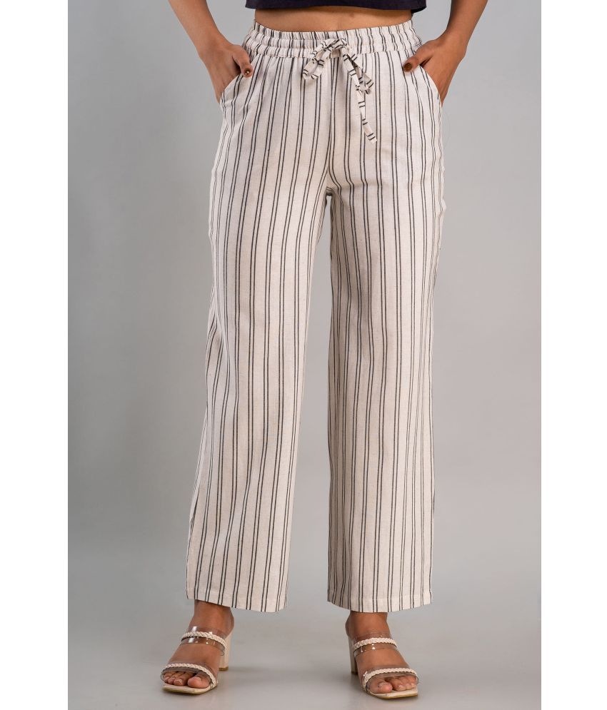     			MAUKA - Cotton Blend Straight White Women's Palazzos ( Pack of 1 )