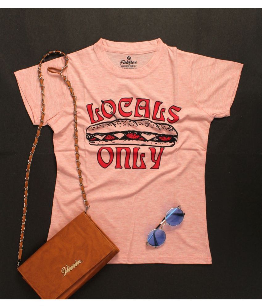     			Fabflee Cotton Peach T-Shirts - Single