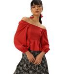 Style Quotient - Red Polyester Women's Peplum Top