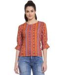 Style Quotient Polyester Regular Tops - Orange Single