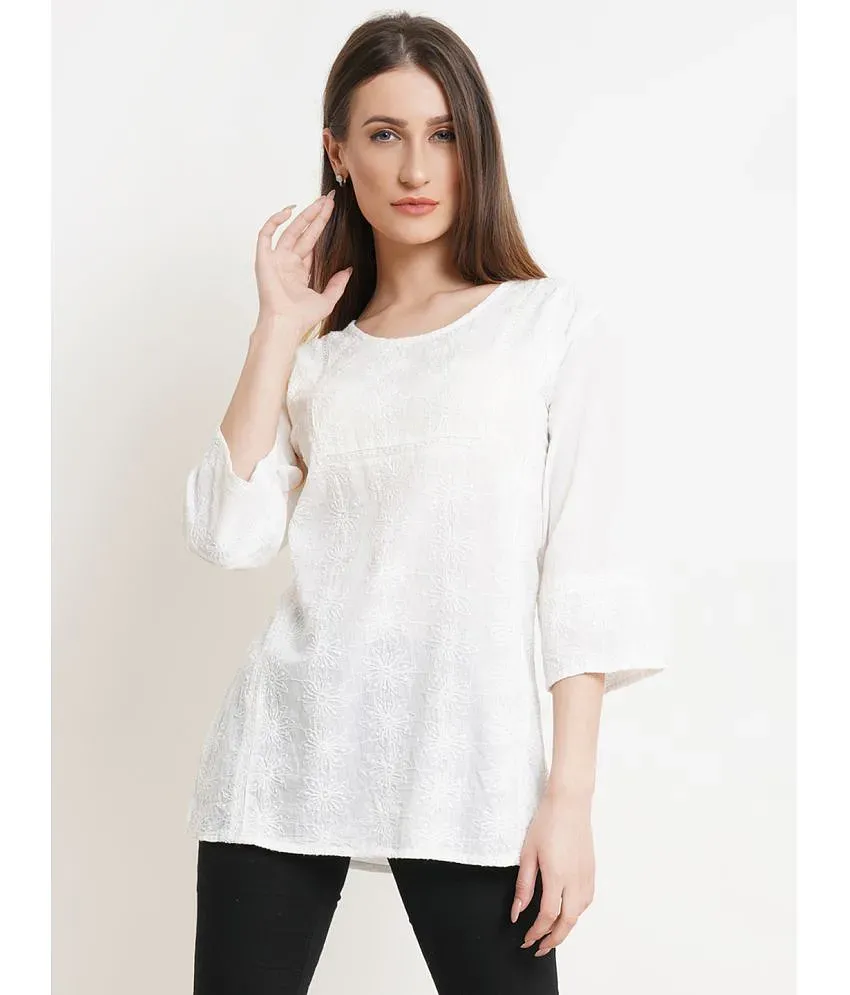 9 Impression Cotton Regular Tops White Buy 9 Impression Cotton