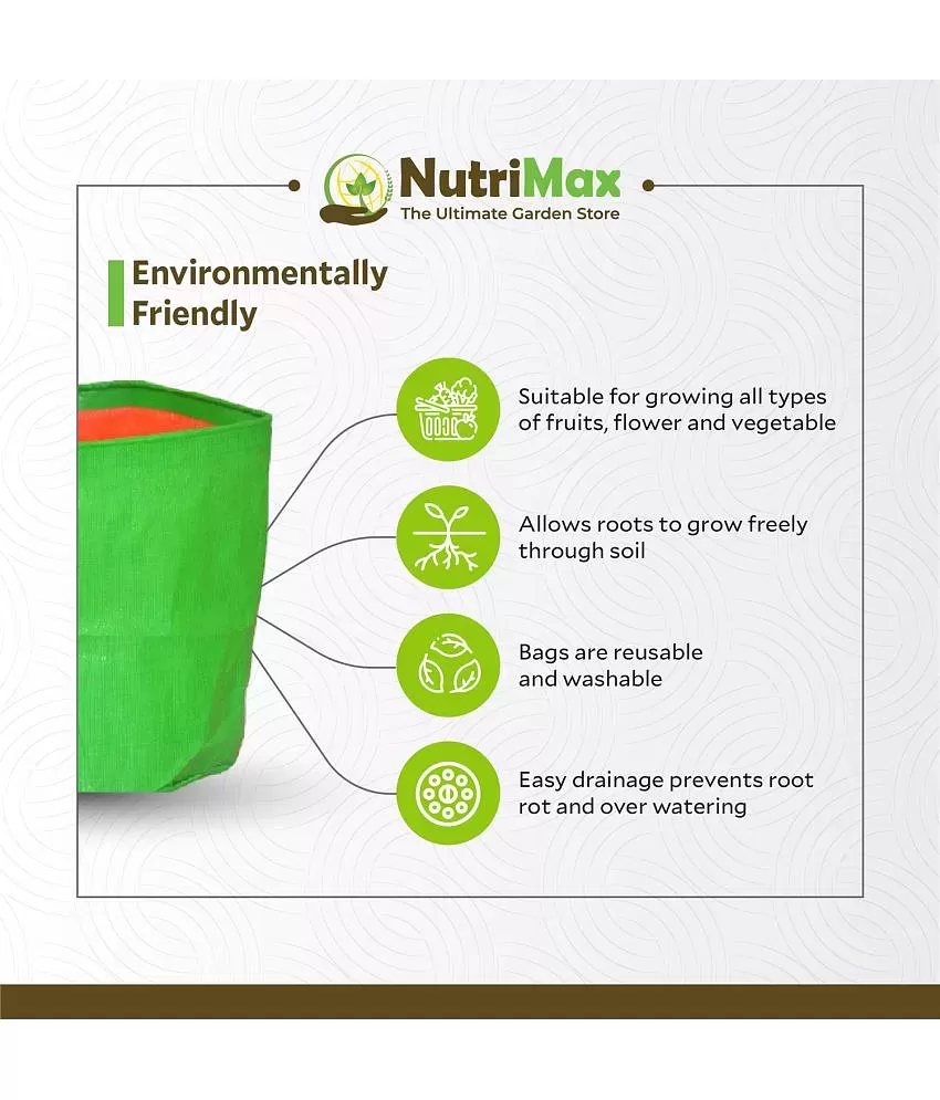 Green HDPE Grow Bags Gardening Kit 3 Circular Grow Bags