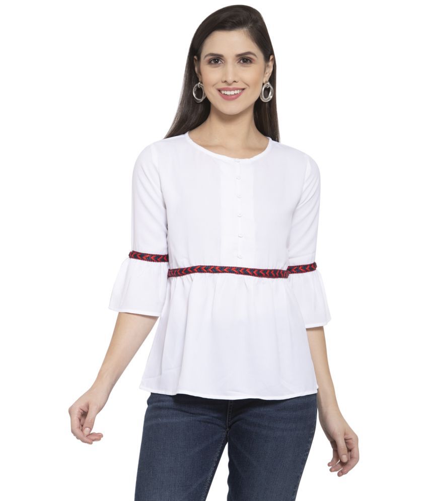     			Style Quotient - White Polyester Women's Empire Top ( Pack of 1 )