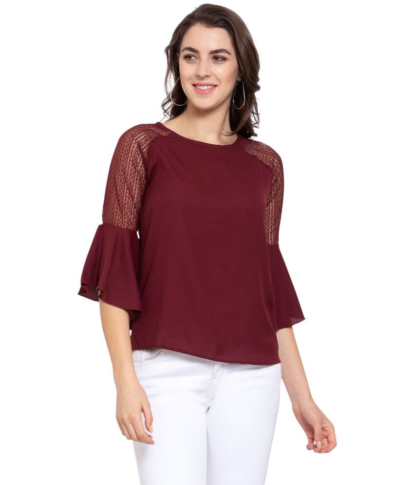     			Style Quotient Polyester Regular Tops - Red Single