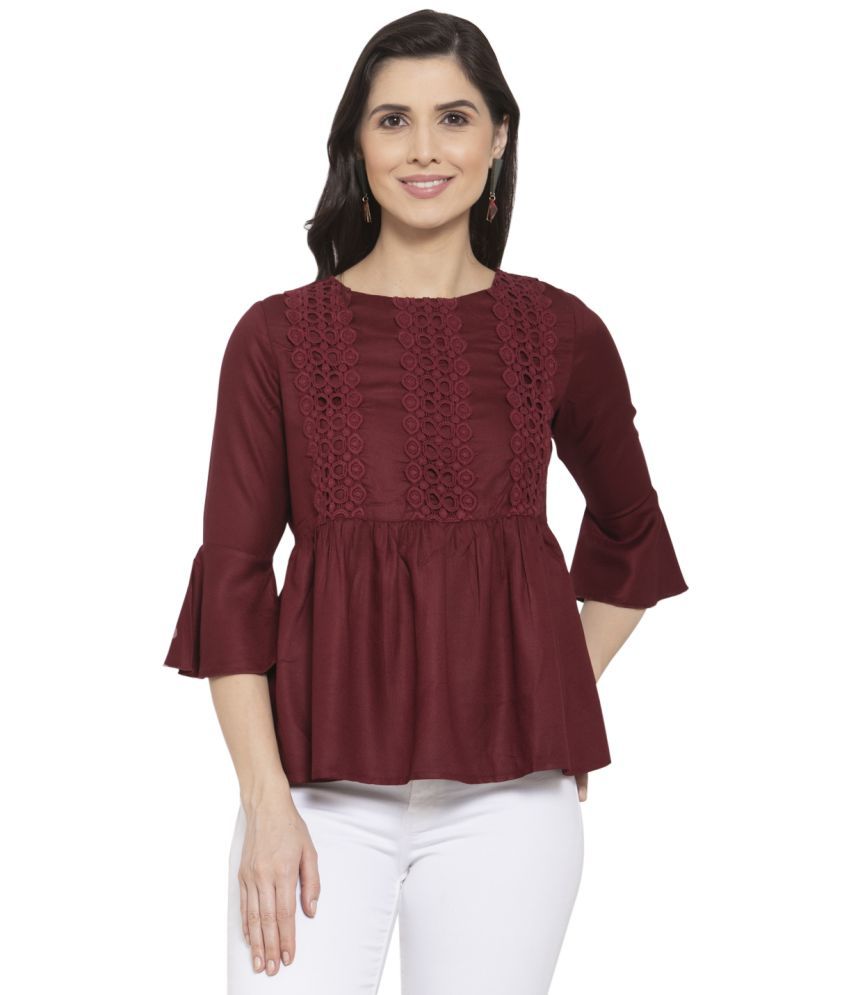     			Style Quotient - Maroon Viscose Women's Empire Top ( Pack of 1 )